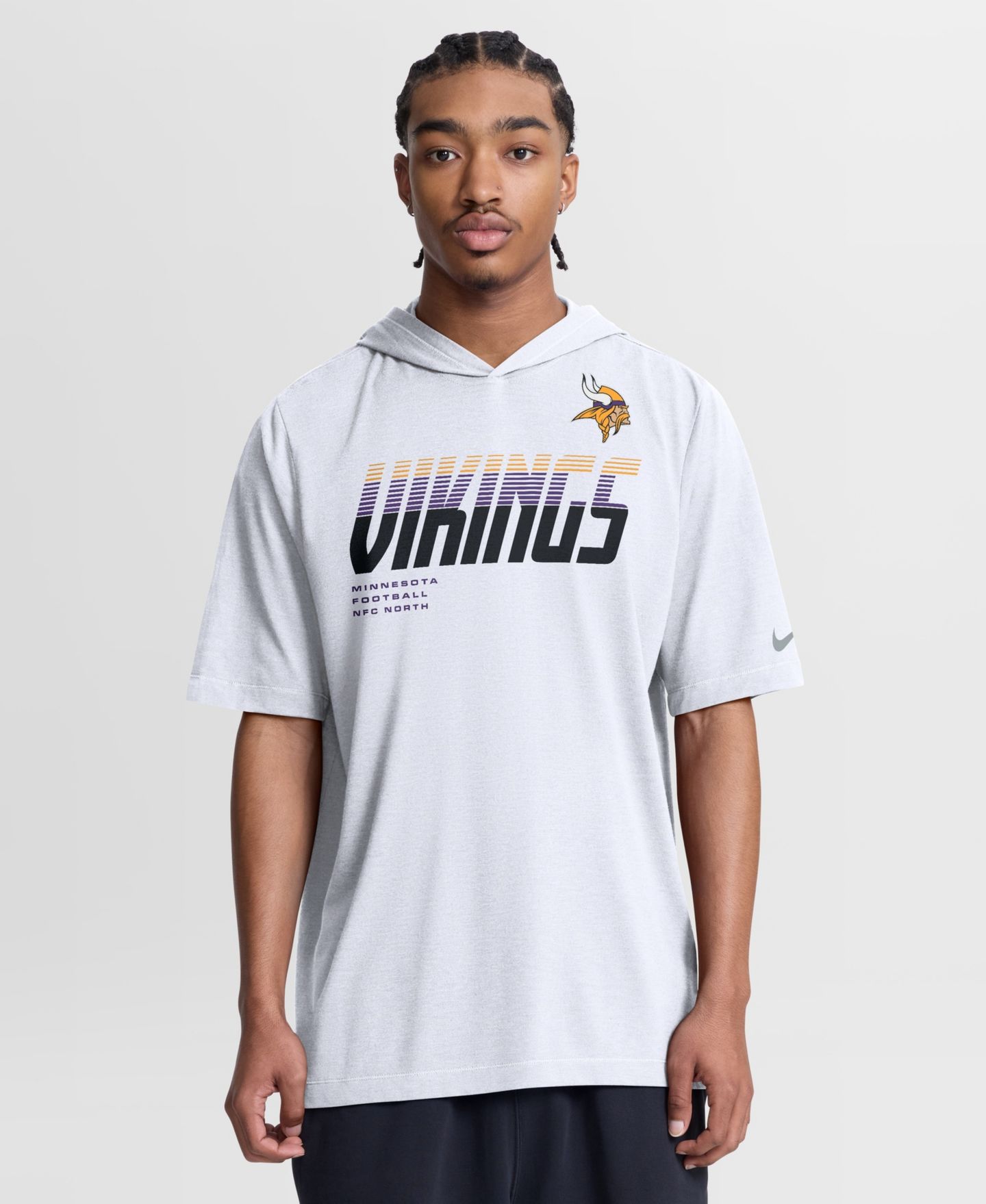 Мужская футболка Nike White Minnesota Vikings Tri-Blend Hooded — фото 1