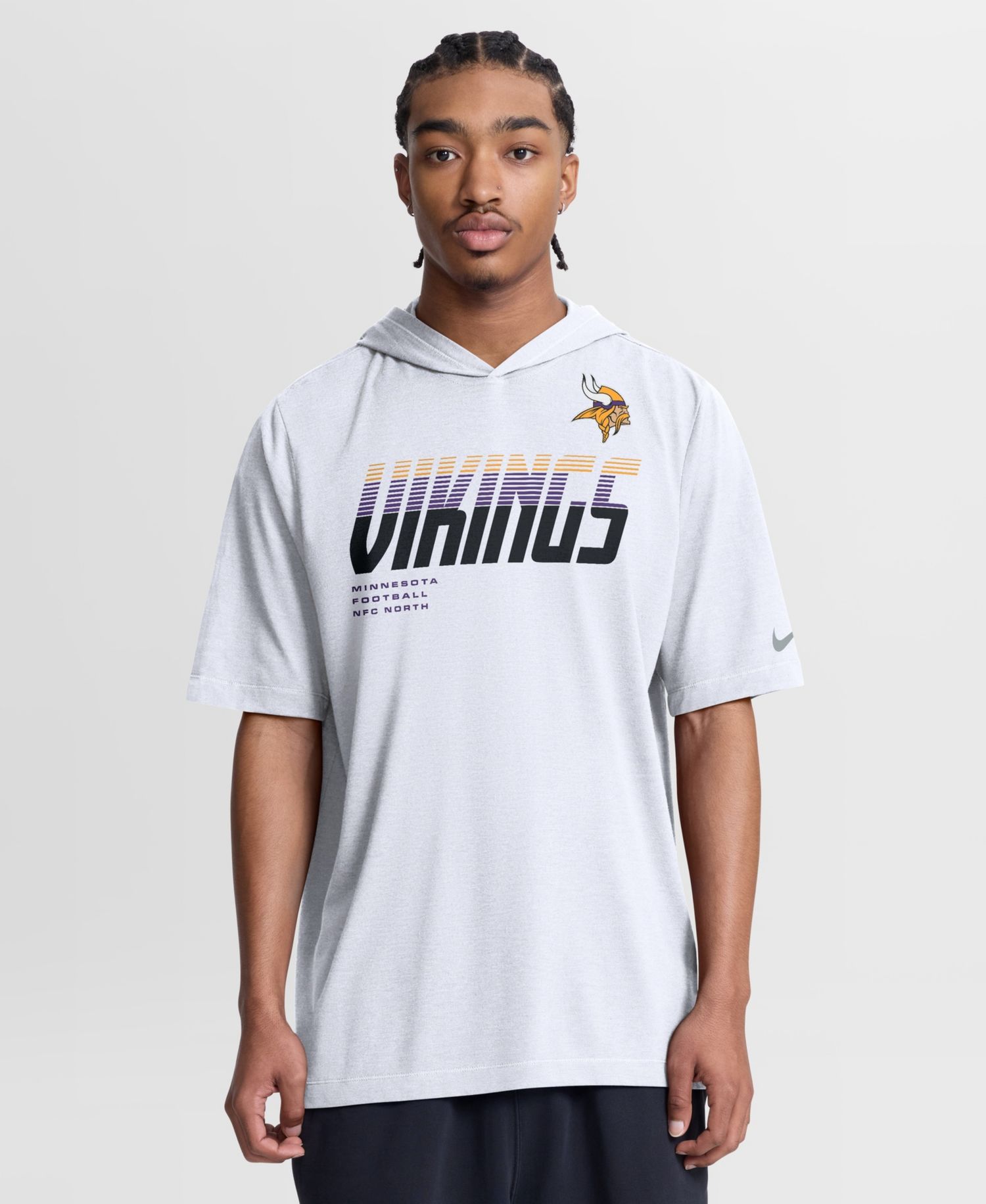 Men's White Minnesota Vikings Tri-Blend Hooded T-Shirt