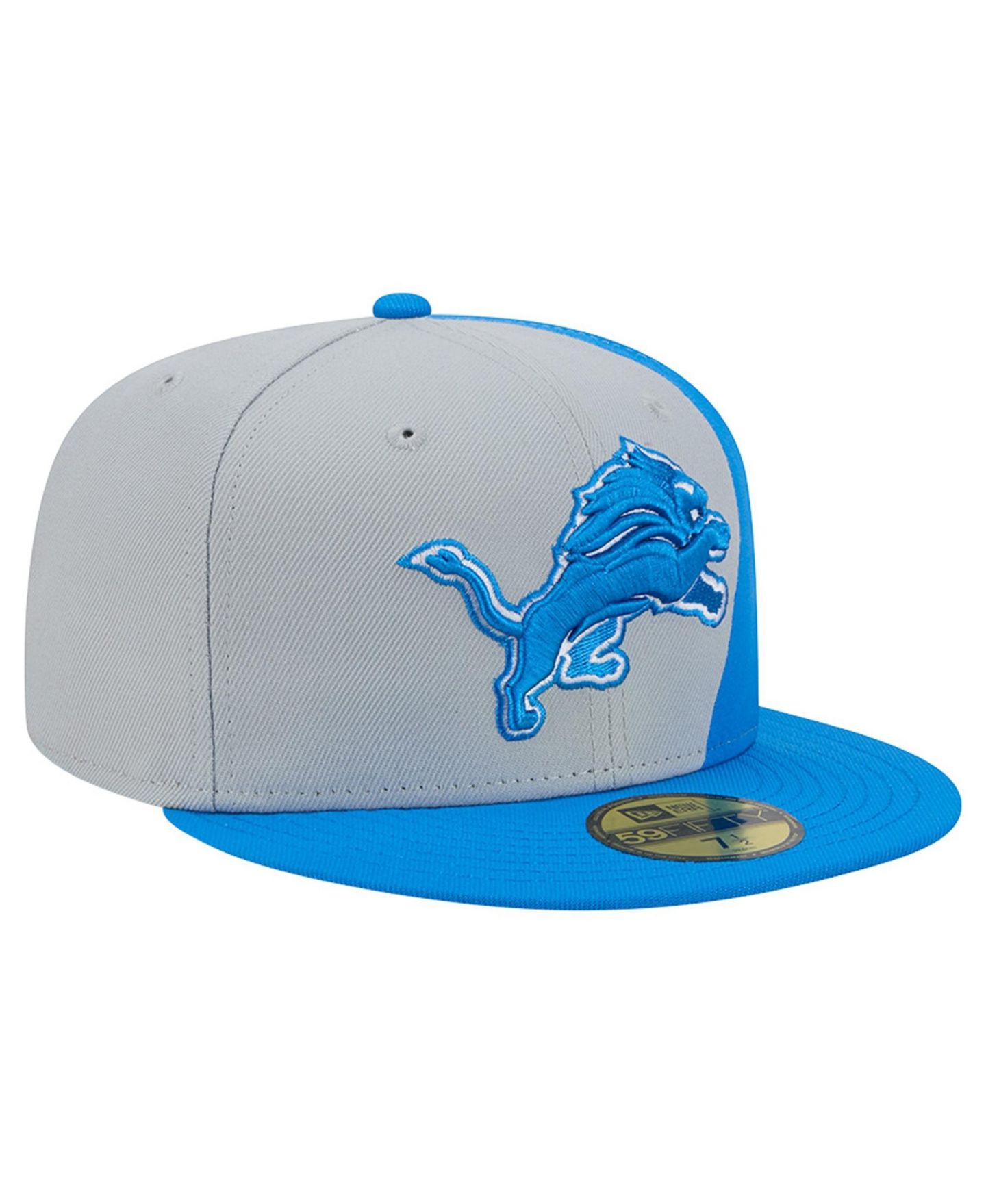 Мужская кепка New Era Silver/Blue Detroit Lions Shock 59FIFTY Fitted Hat — фото 2