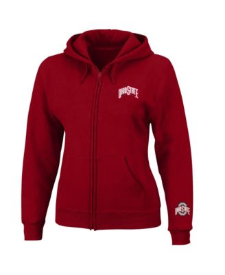 Women's  Scarlet Ohio State Buckeyes Plus Size Full-Zip Hooded Jacket