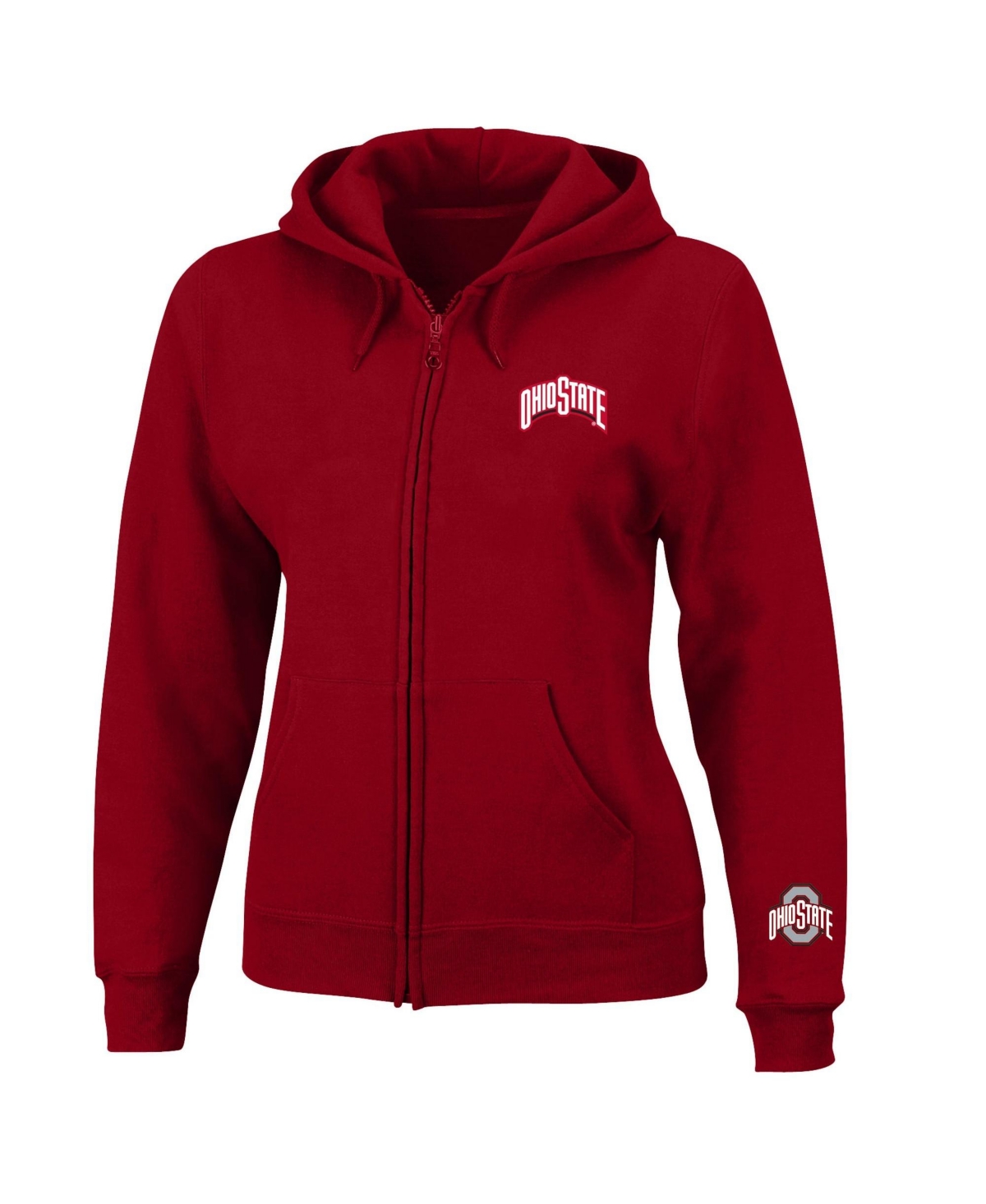 Profile Women's Scarlet Ohio State Buckeyes Plus Size Full-zip Hooded Jacket In Red