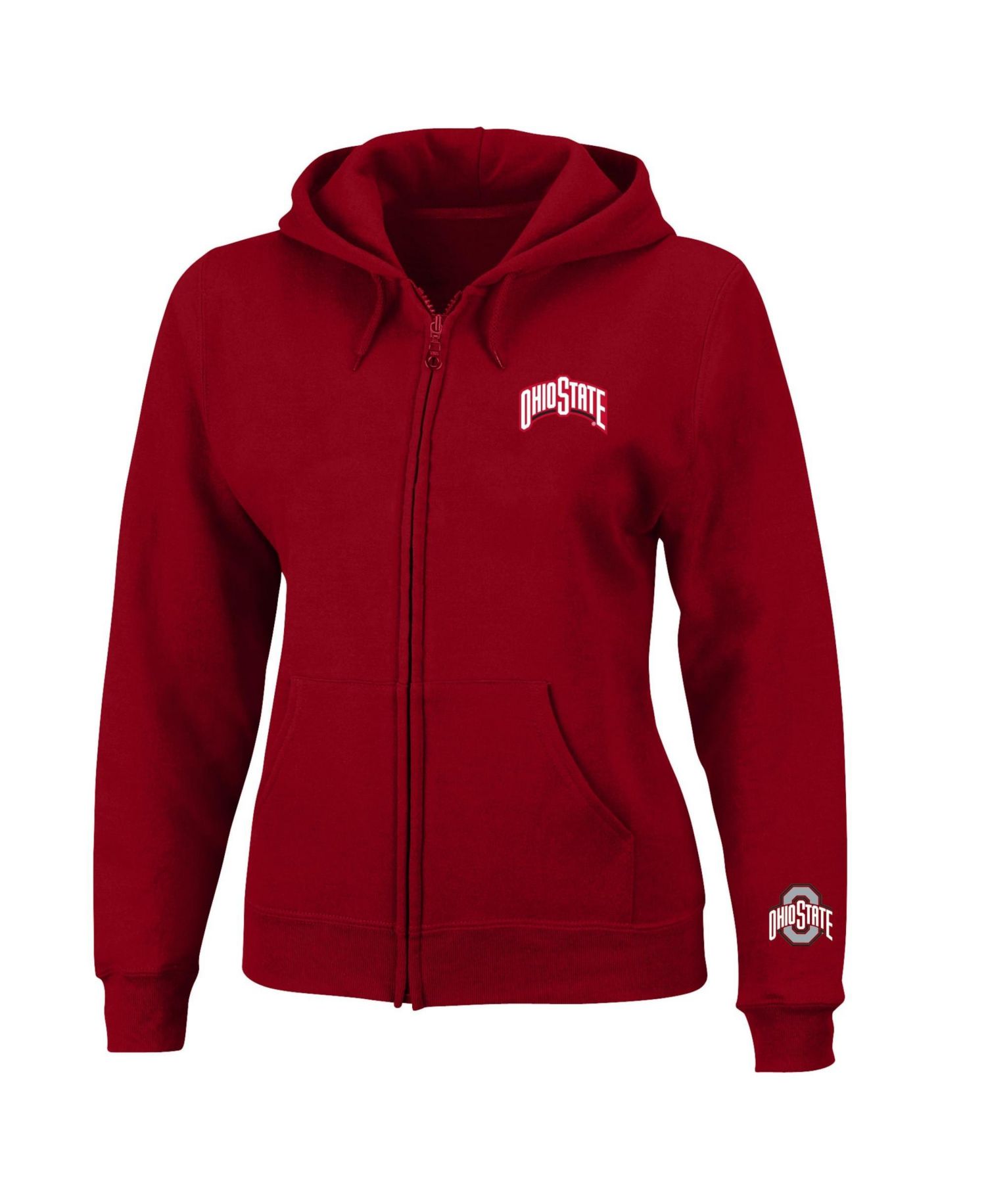 Women's Scarlet Ohio State Buckeyes Plus Size Full-Zip Hooded Jacket