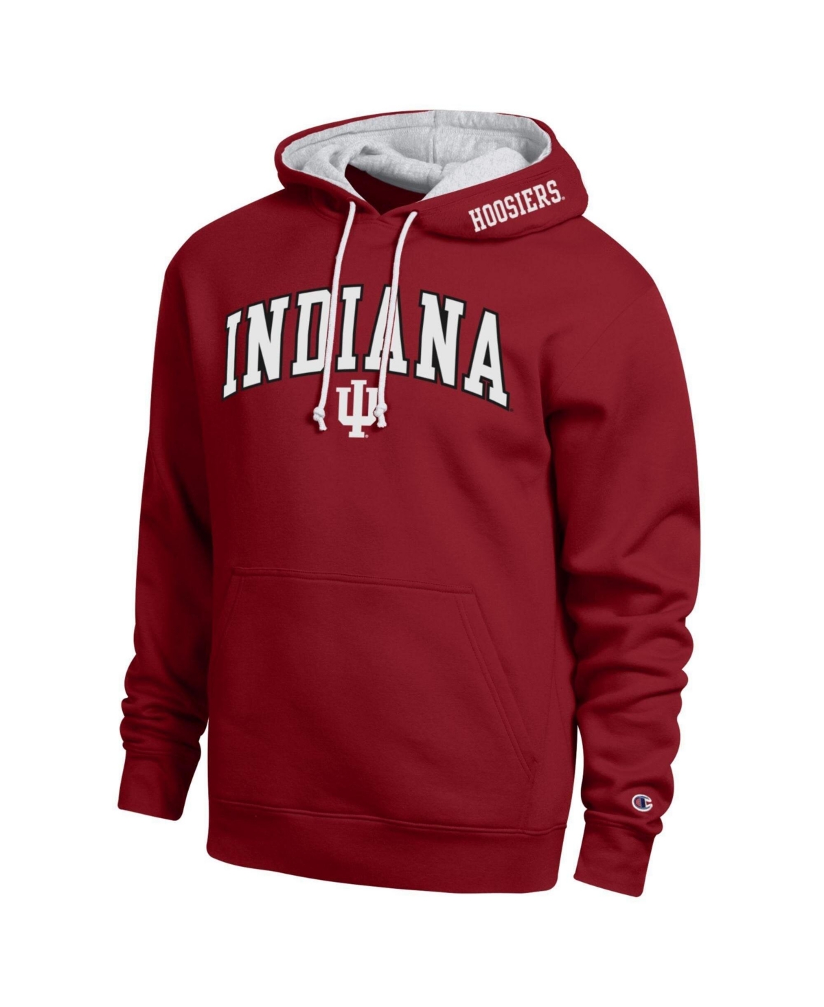 Champion Men's Crimson Indiana Hoosiers Arch Tackle Twill Hoodie