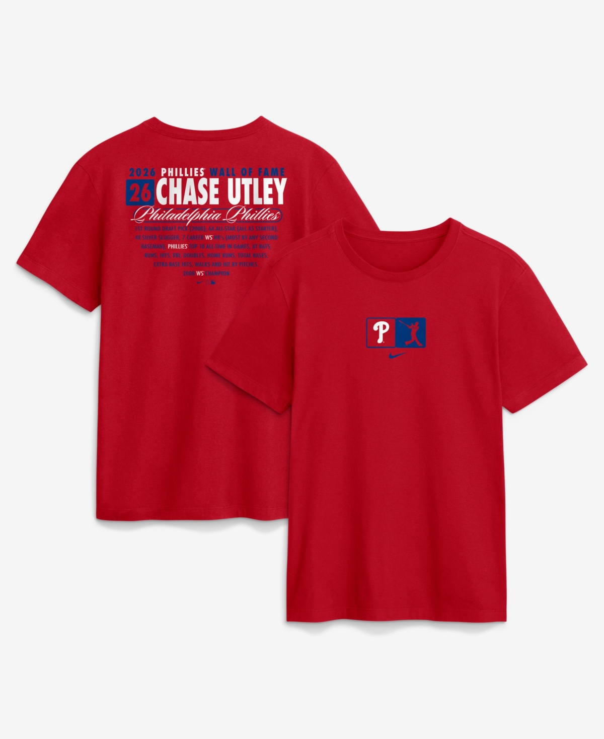 Nike Men's Chase Utley Red Philadelphia Phillies Wall of Fame T-Shirt