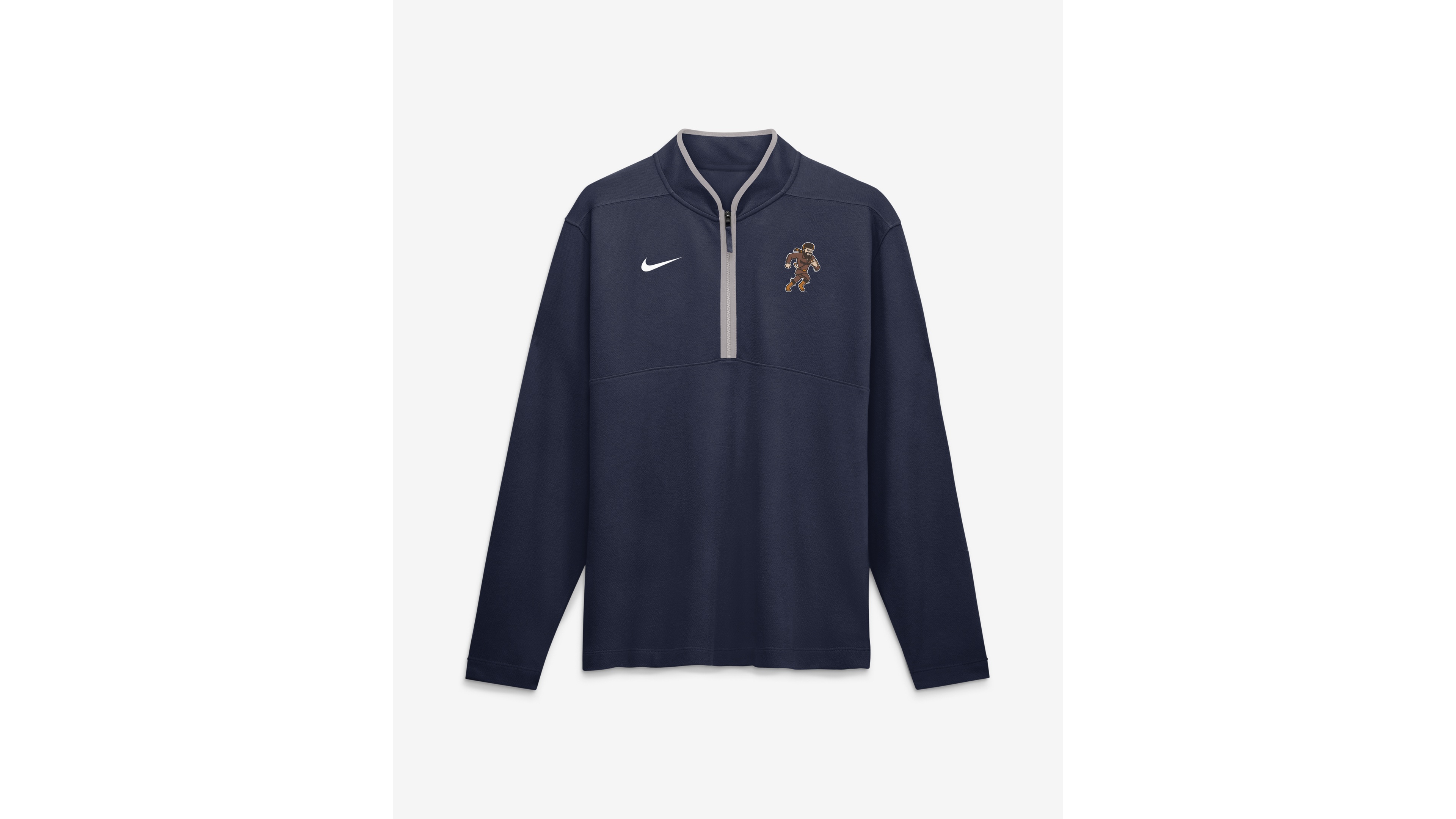 Nike Men's Navy West Virginia Mountaineers Rushing Mascot Dri-fit Victory Half-Zip Pullover