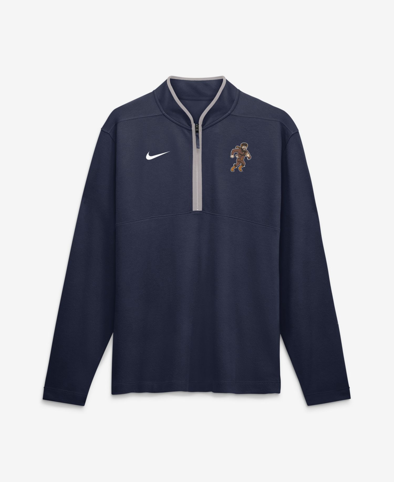 Men's Navy West Virginia Mountaineers Rushing Mascot Dri-FIT Victory Half-Zip Pullover
