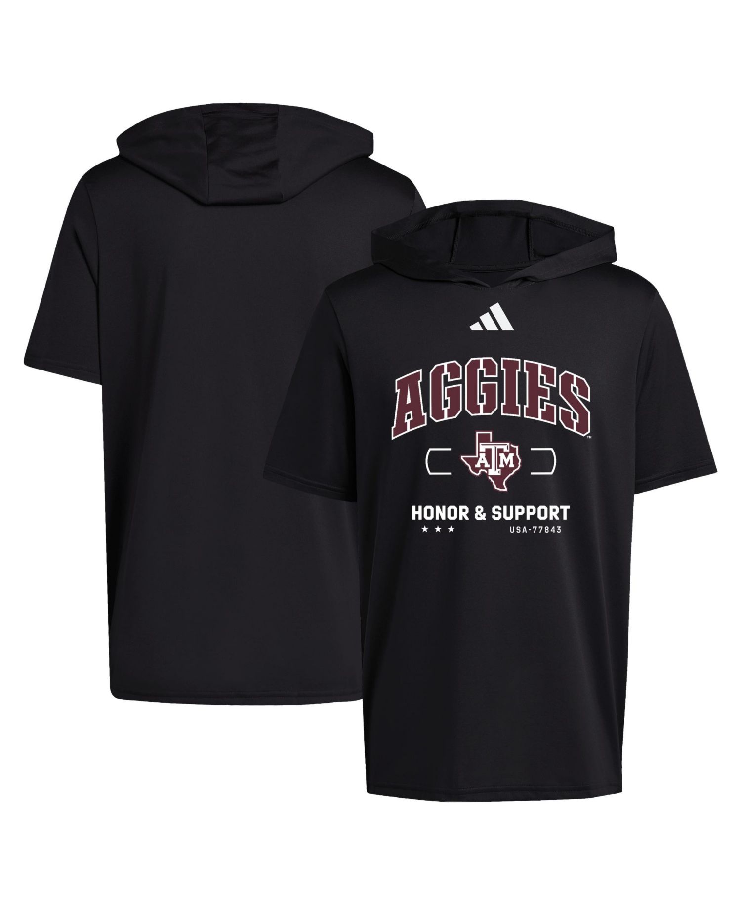 Men's Black Texas A&M Aggies Honor & Support D4T Hooded T-Shirt