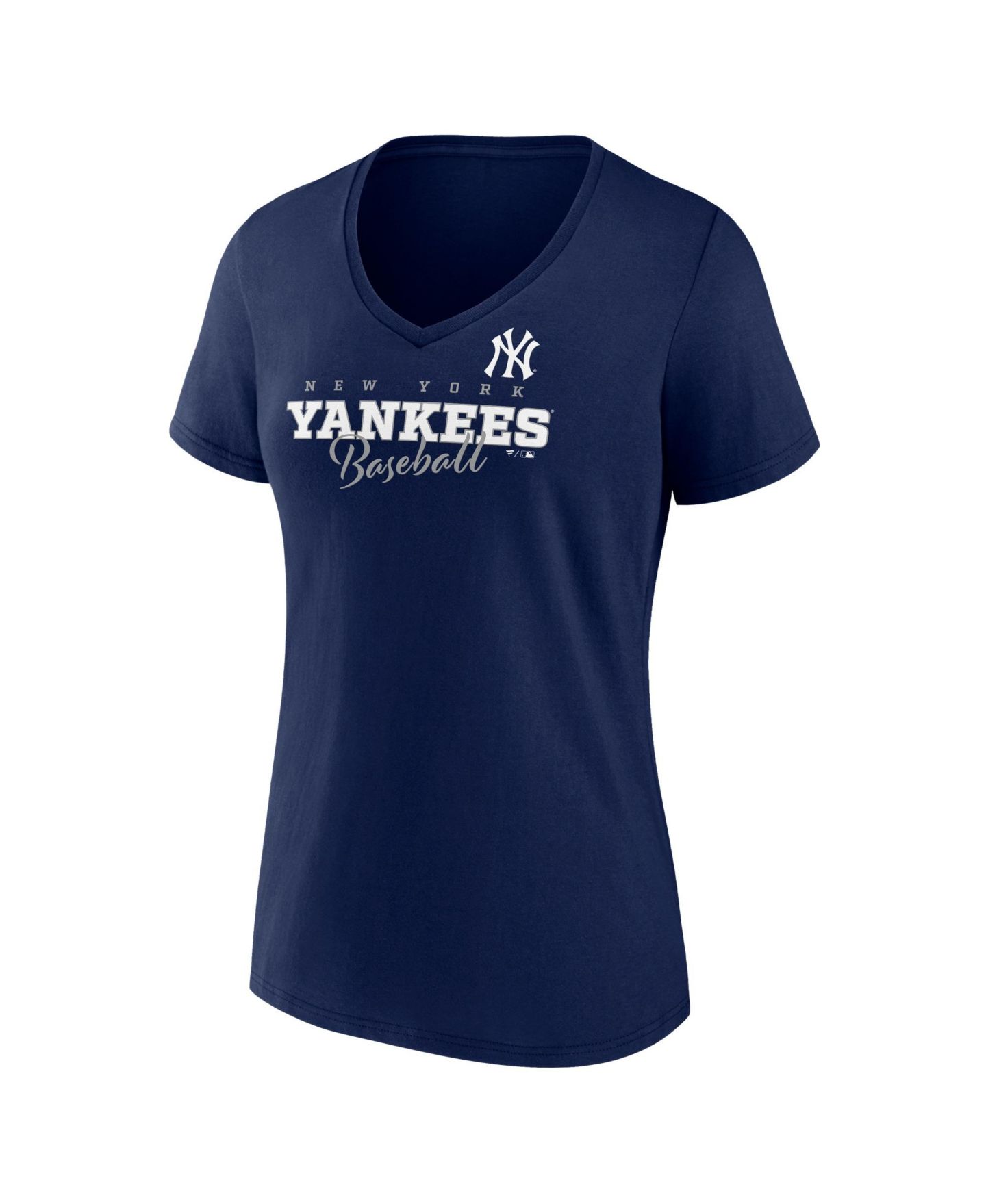 Женская футболка Fanatics Navy New York Yankees Back in Business V-Neck — фото 2