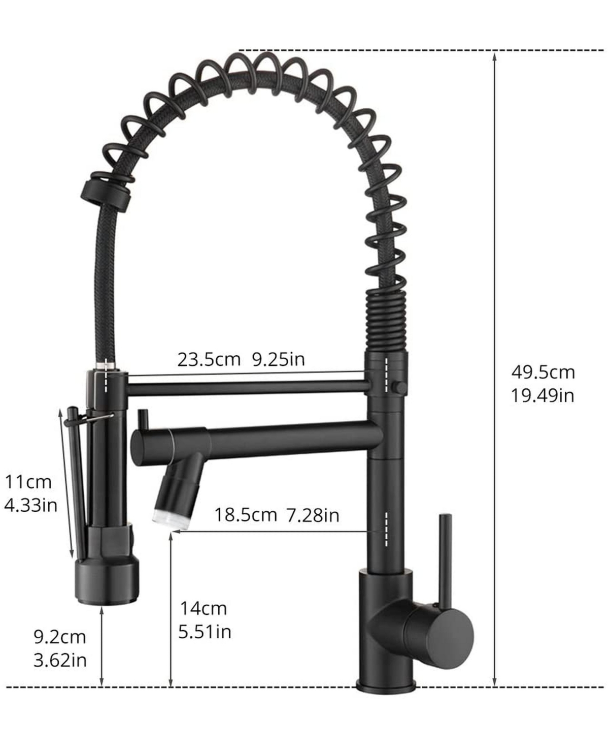 Thirtypeachy Single Handle High Arc Pull-Down Kitchen Faucet with Led Sprayer, 360degree(s) Swivel Commercial Sink Faucet