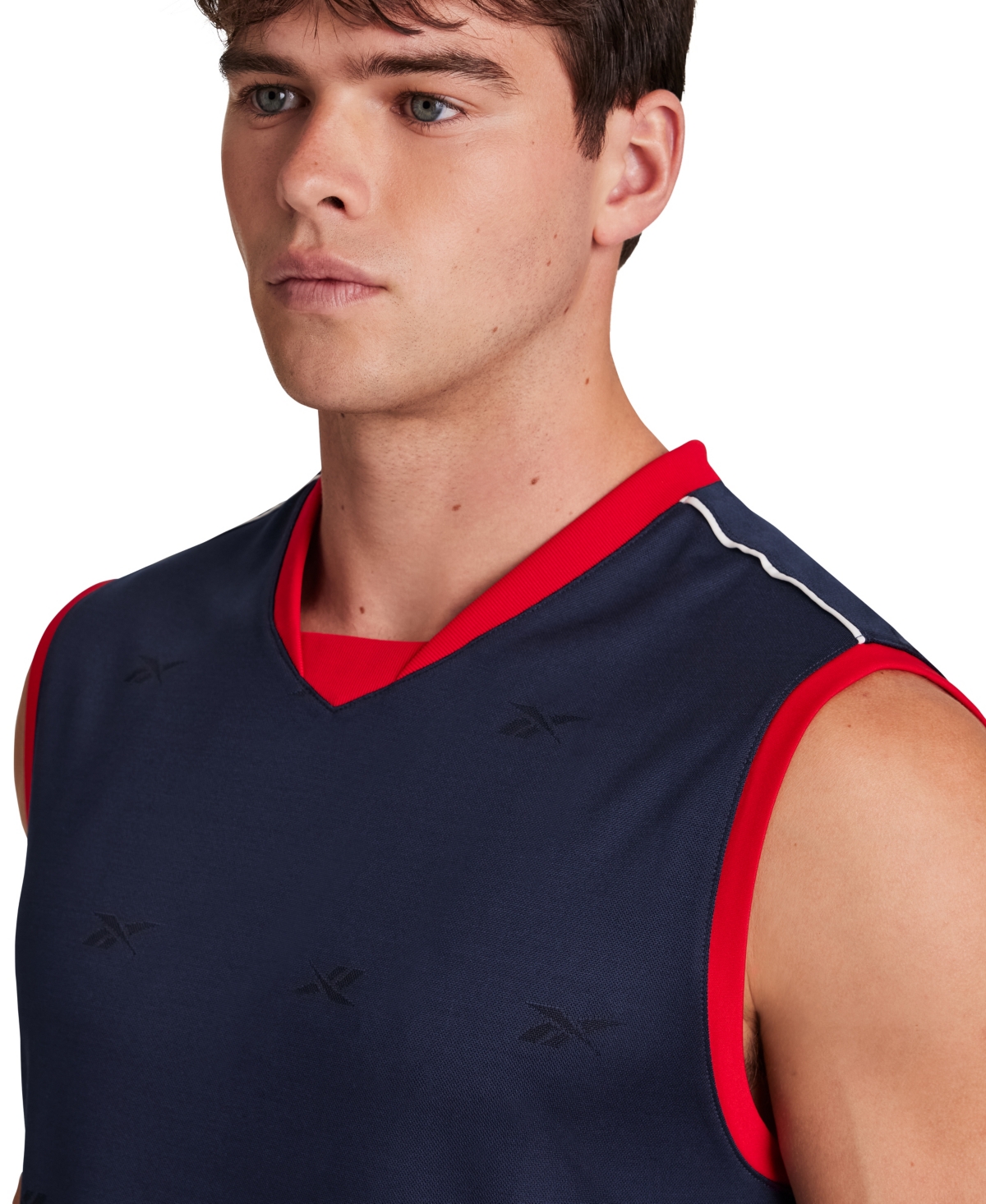Reebok Men's United V-Neck Logo Jersey Tank