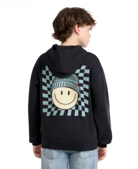 Худи Levi's Winter Smiley Graphic Full-Zip для мальчиков, цвет: Чёрный