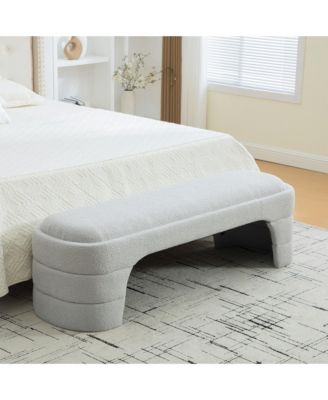 65" Boucle Bench - Modern Armless Upholstered Seat for Bedroom and Entryway