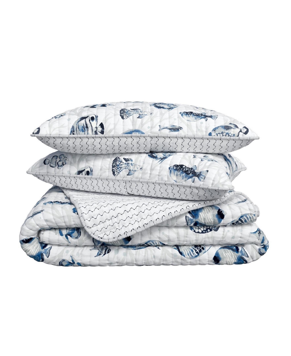 Linery & Co Coastal Fish Quilt Set with Shams