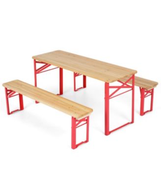43.5-Inch Folding Kids Picnic Table and Bench Set for Ages 3-8