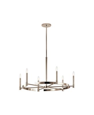 Tolani 34" Wide Polished Nickel 6-Light Chandelier