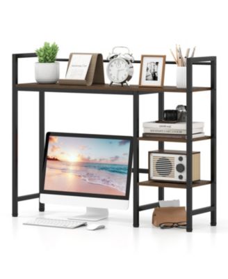 Desktop Bookshelf 38.5 Inch with Storage Display Rack for Home Office