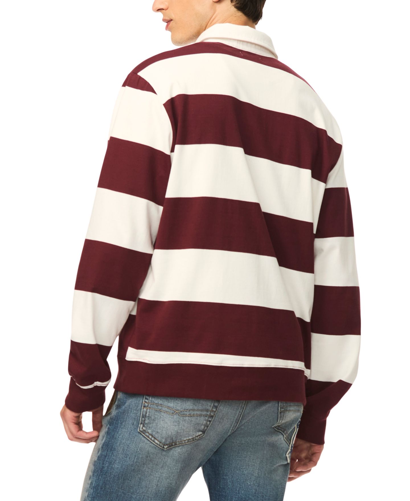Мужское поло Buffalo David Bitton Kapeo Rugby Stripe Long-Sleeve Polo Shirt, цвет: Красный красное дерево — фото 5