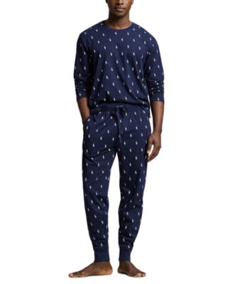 Men's Allover Pony Long-Sleeve Shirt and Joggers, 2-Piece Set