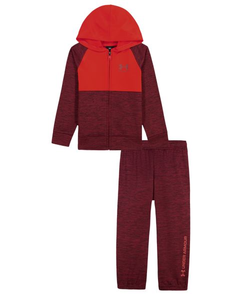 Under Armour Boys' 2T-7 Color Block Zip-Up Hoodie and Joggers, 2-Piece Set, цвет: Красный