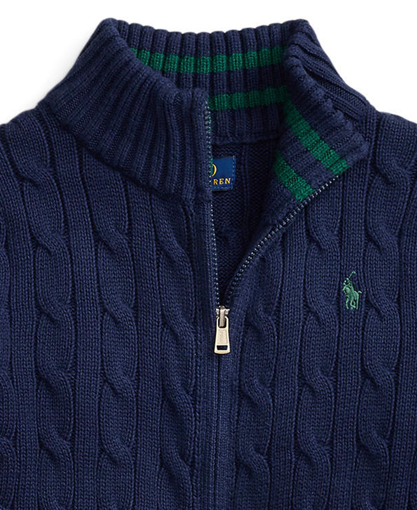 Свитер Polo Ralph Lauren Cable-Knit Cotton Full-Zip Sweater для мальчиков, цвет: Тёмно-синий — фото 3