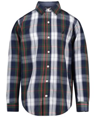 Boys' 8-20 Scotch Plaid Point Collar Long-Sleeve Shirt