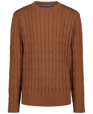 Boys' 2T-7 Cable Crew Long-Sleeve Sweater