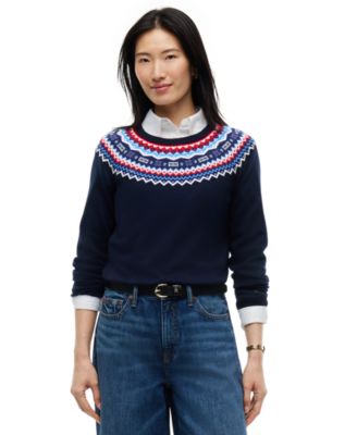 Women's Fair Isle Fitted Crewneck Sweater