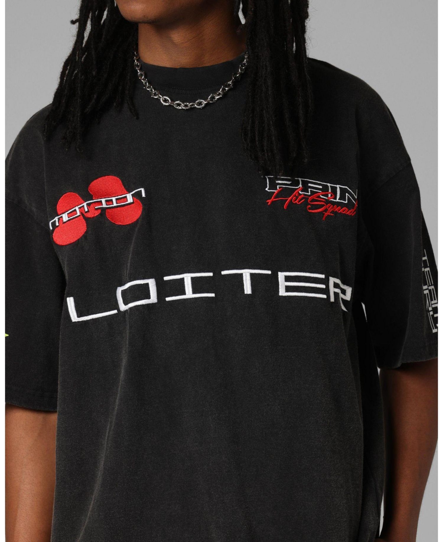Men's Racing Oversized Graphic Faded-Wash T-Shirt