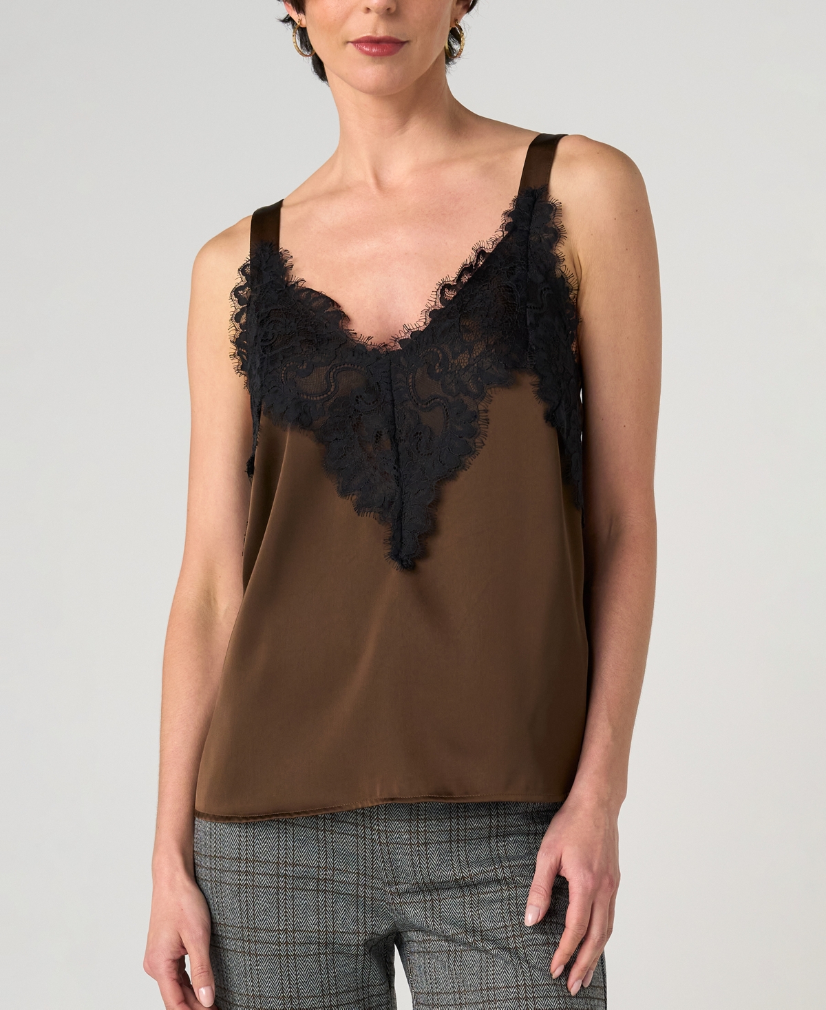 Liverpool Los Angeles Women's Sleeveless V-Neck Lace-Trim Camisole