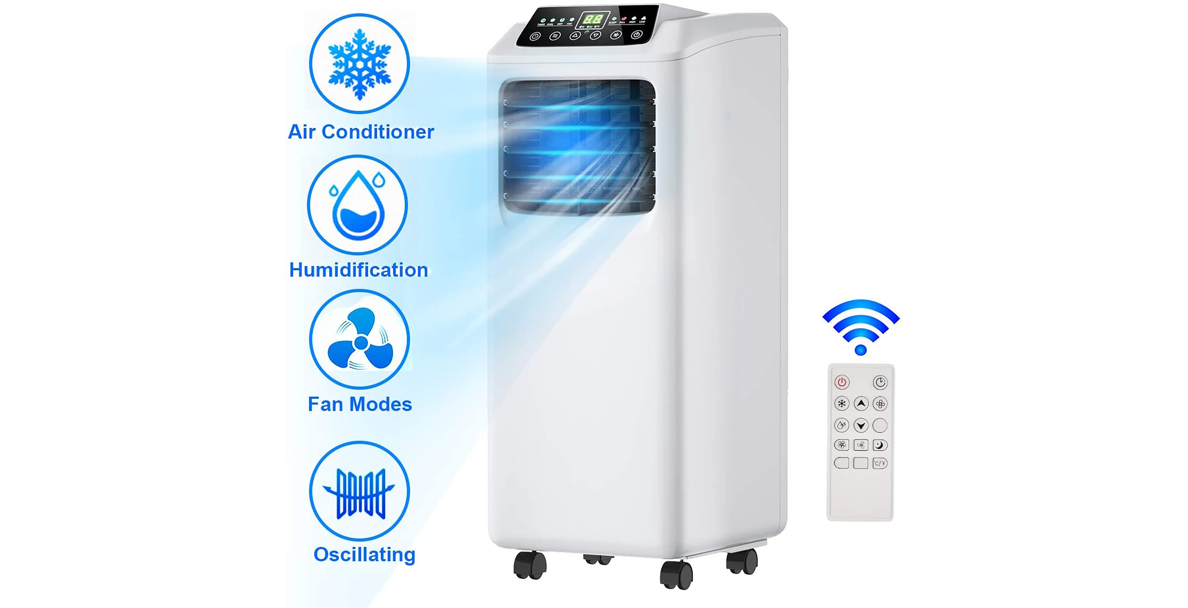 Costway Btu Air Conditioner Dehumidifier Function Remote with Window Kit