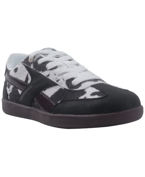 Кроссовки Sam Edelman Lenny Lee Cow-Print Sneakers для девочек, цвет: Чёрный