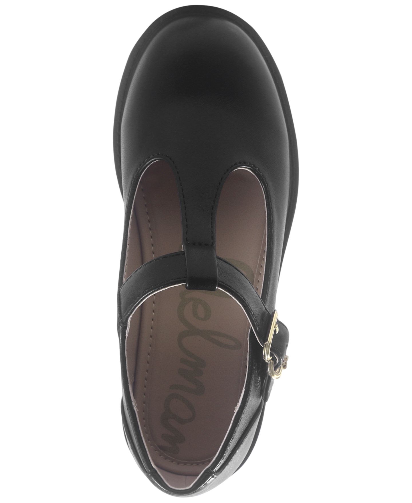 Балетки Sam Edelman Taelor Round-Toe T-Strap Flats для девочек, цвет: Чёрный — фото 4