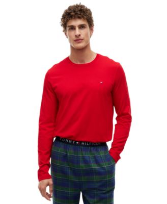 Men's Core Flag Long-Sleeve Crewneck Cotton Pajama T-Shirt