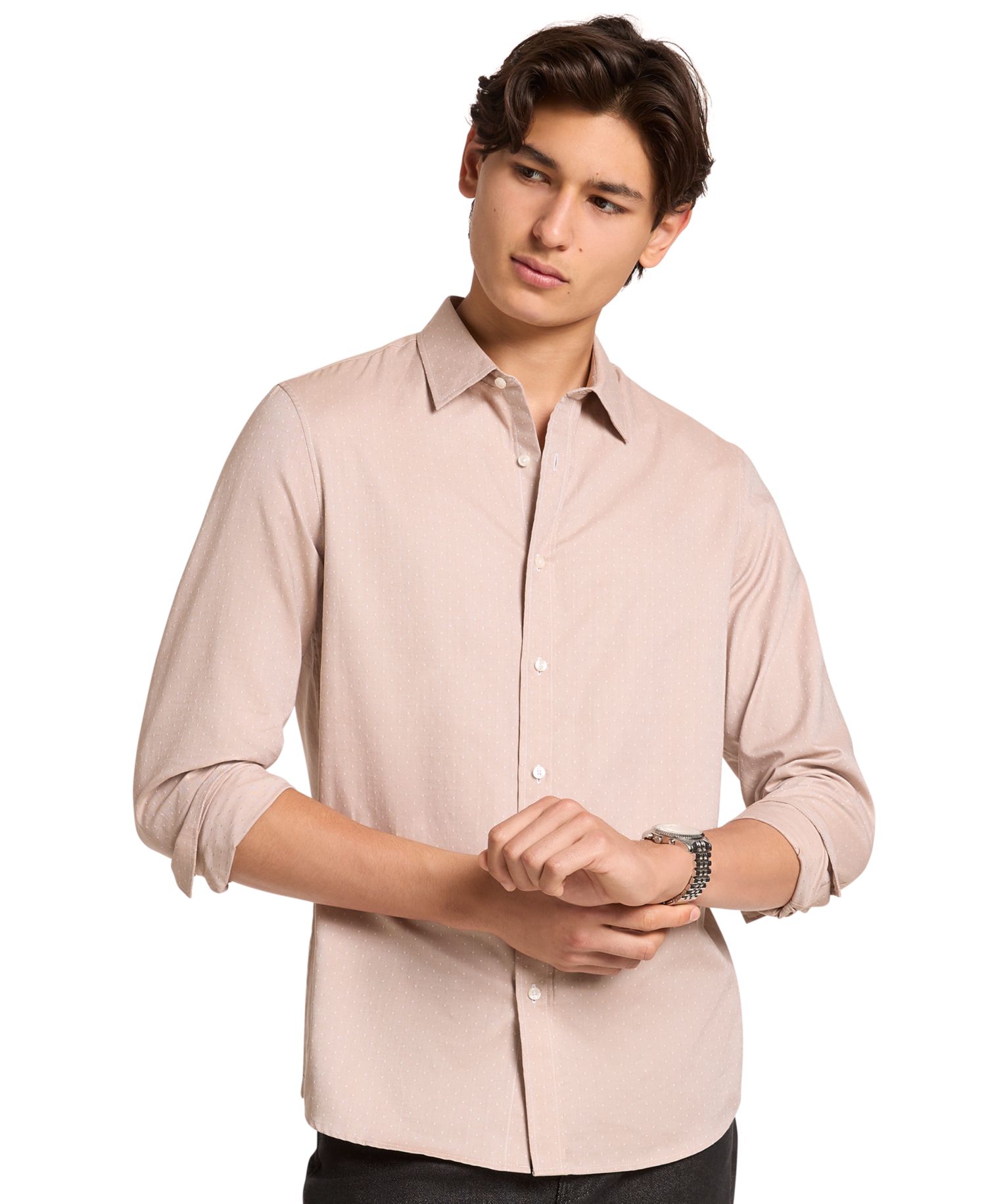 Men's Classic-Fit Dobby Printed Shirt