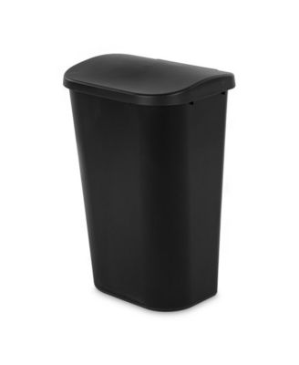 11.3 Gal Lift Top Lid Wastebasket Kitchen Trash Can, Black (12 Pack)