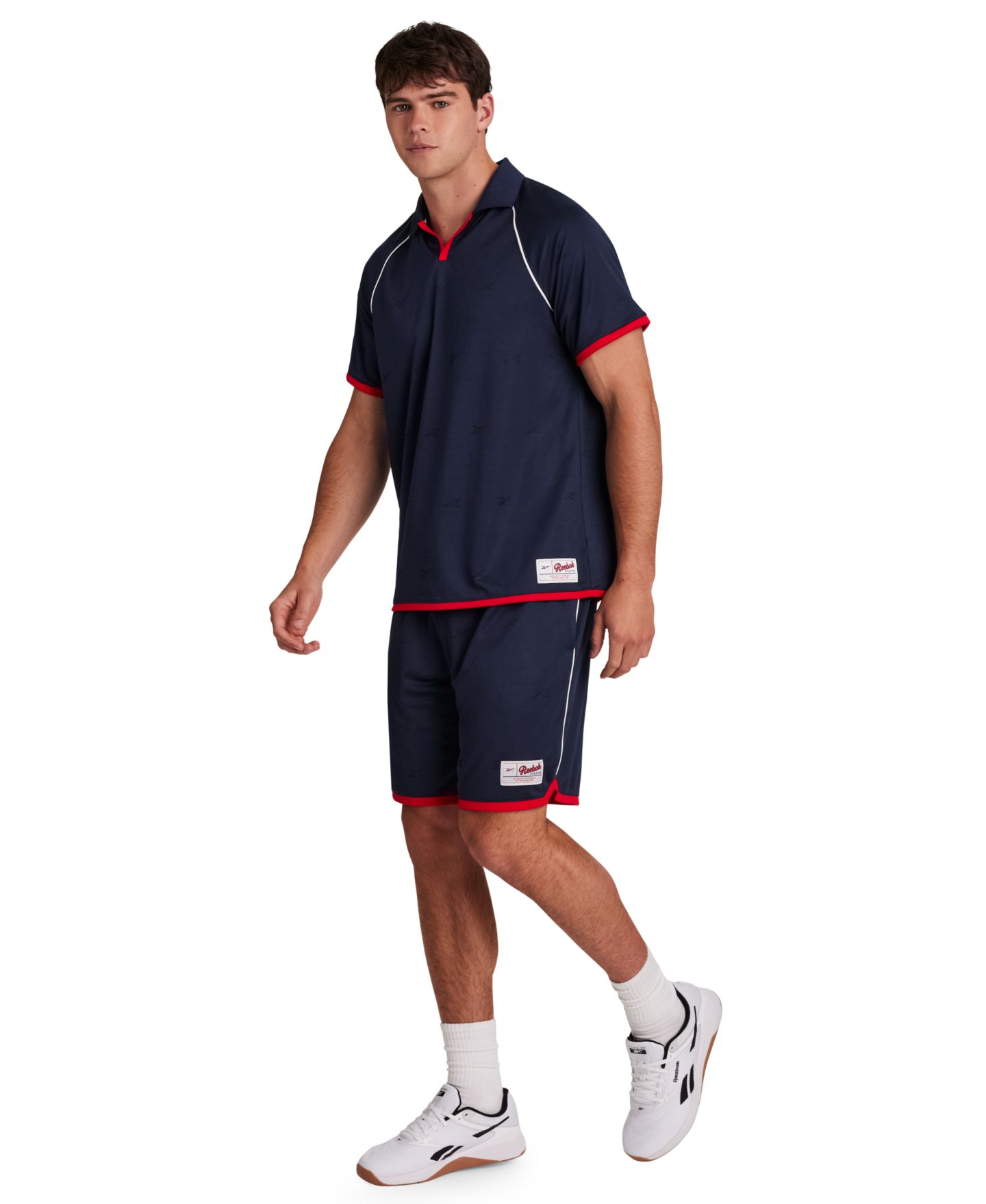Мужские шорты Reebok United Americana-Print Shorts, 9" Inseam, цвет: Тёмно-синий — фото 2