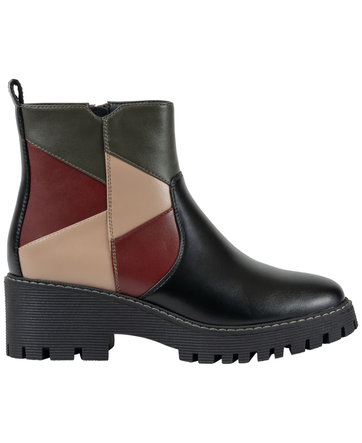 Женские ботинки GC Shoes Vaila Lug Sole Patchwork Booties, цвет: Чёрный — фото 2