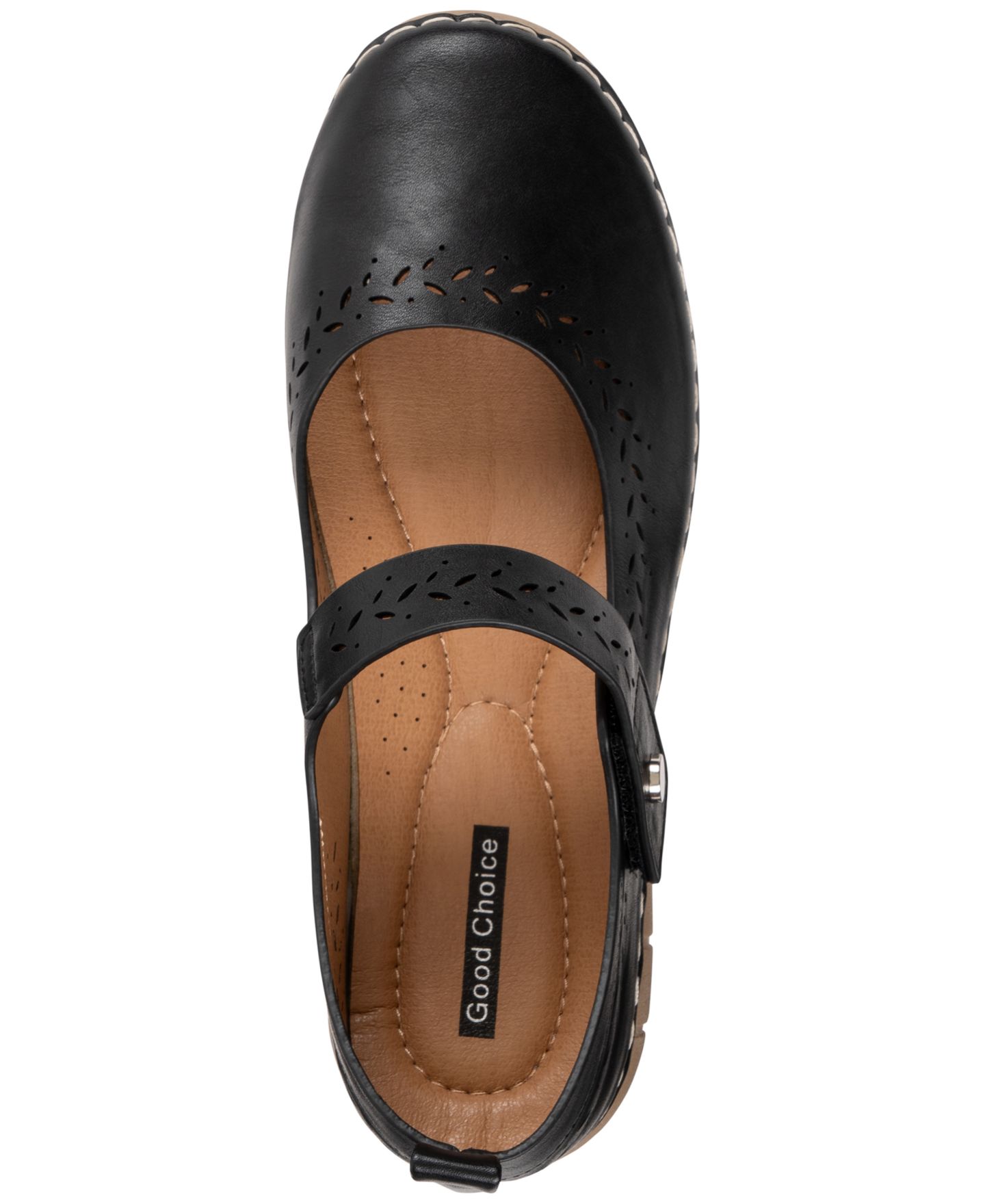 Женские балетки GC Shoes Mesa Mary Jane с лазерной перфорацией, цвет: Чёрный — фото 4