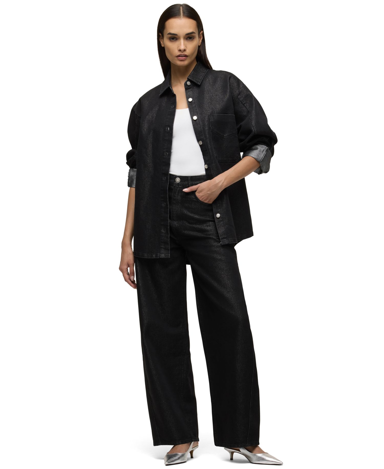 Women's Bailey High-Rise Barrel Wide-Leg Denim Jeans
