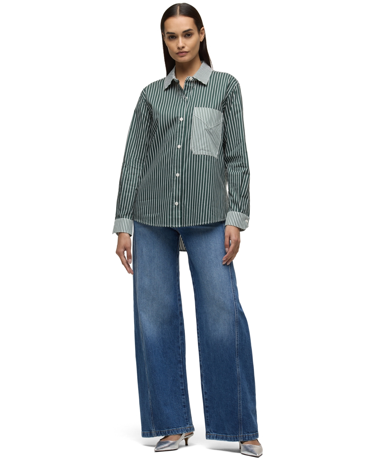 Hudson Jeans Women's Oversized Long-Sleeve Button-Down Shirt