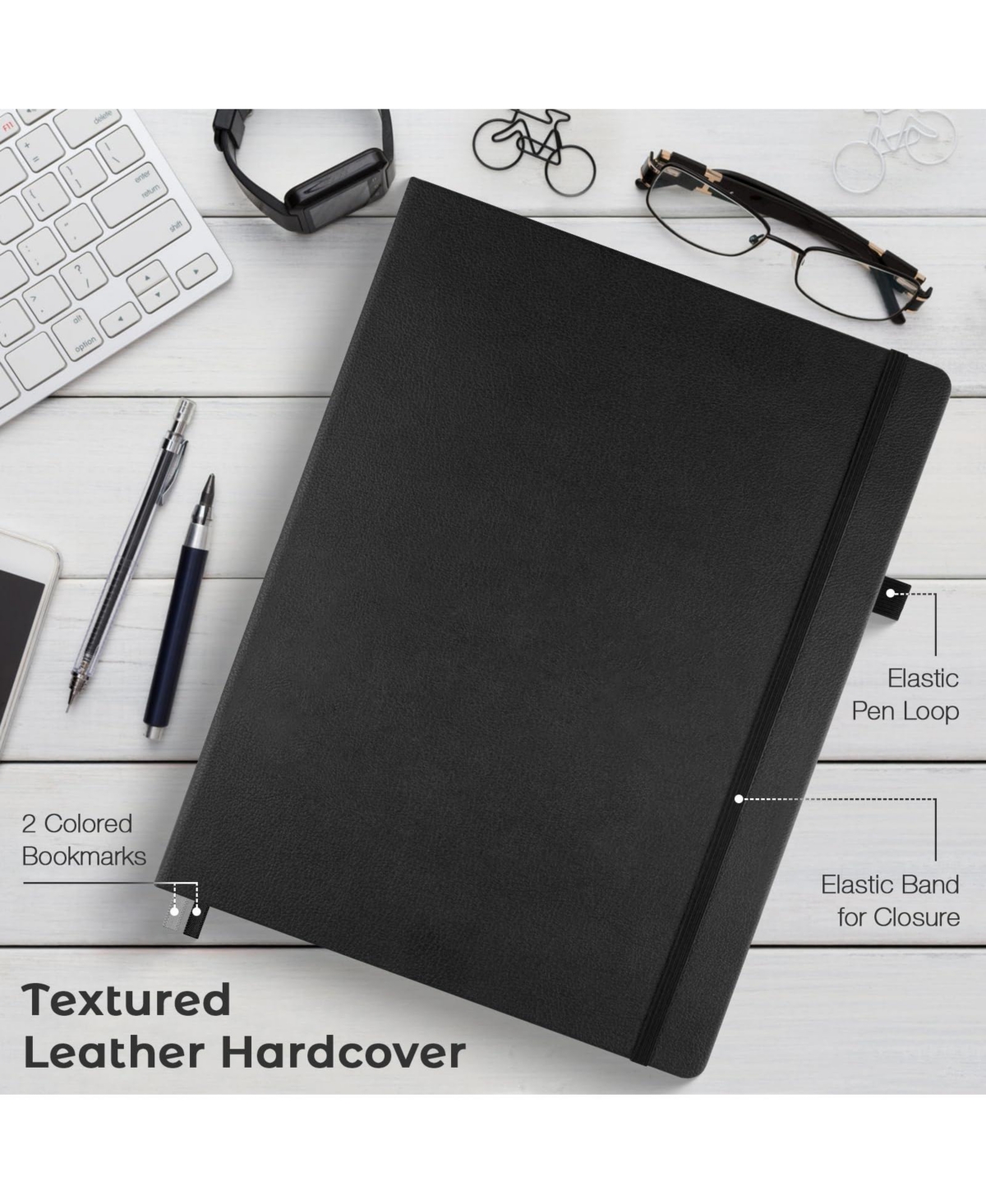 Danrong Leather Lined Journal Notebook Thick Paper Lay Flat Pockets Writing