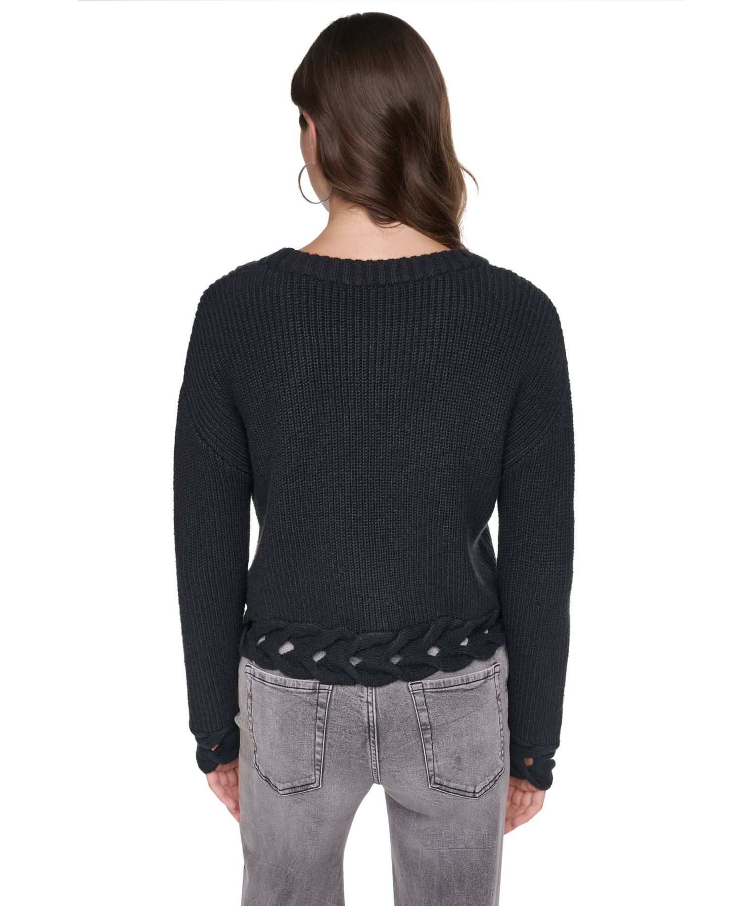 Women's Cable-Weave Crewneck Sweater