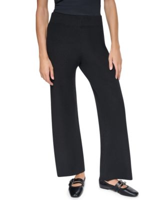 Women's Logo Stripe Wide-Leg Pull-On Sweater Pant