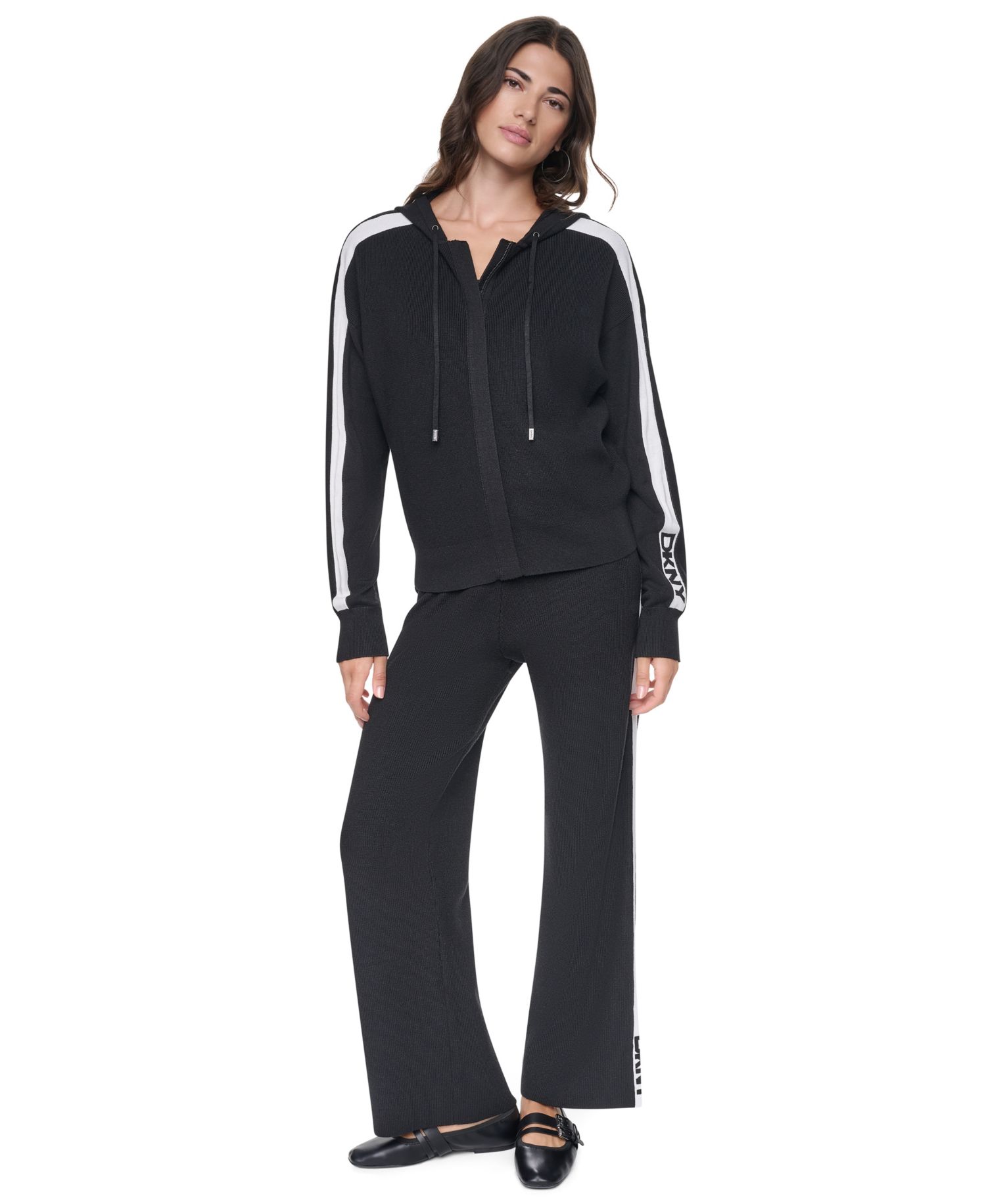 Women's Logo Stripe Full-Zip Hoodie Sweatshirt