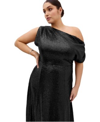 Women's Sequin Off Shoulder Maxi Dress