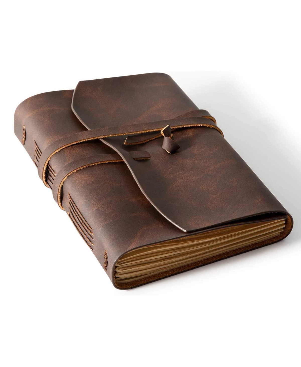 Danrong Journal Notebook Handmade 260 Pages Writing Journal Gift For Men Women Travel - Dark brown 5"x7.1"