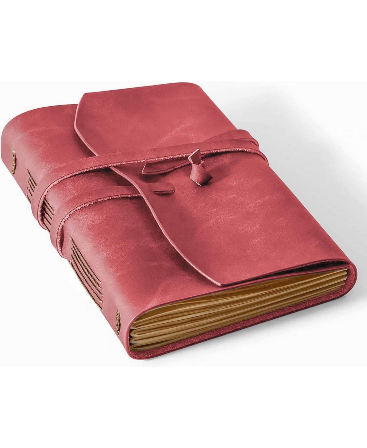 Danrong Journal Notebook Handmade 260 Pages Writing Journal Gift For Men Women Travel - Red 5"x7.1"
