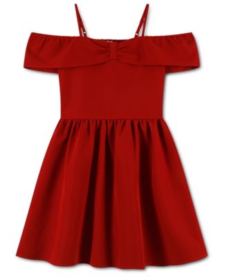 Girls' 5-16 Bow Off-the-Shoulder Fit & Flare Dress