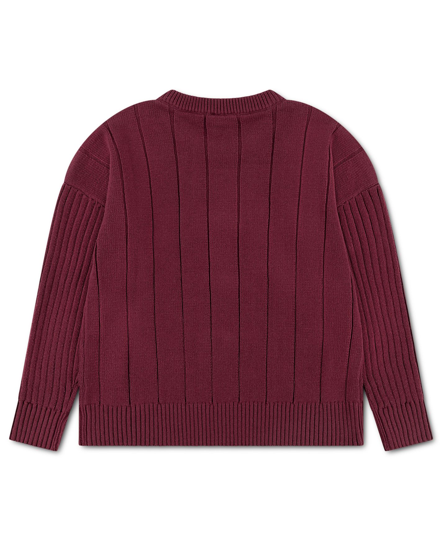 Детский вязаный свитер abercrombie kids оверсайз с бантом, 5-16, цвет: Windsorwine — фото 2