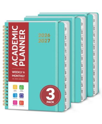 3 Pack Academic Planner Monthly Weekly Hardcover Planning Book